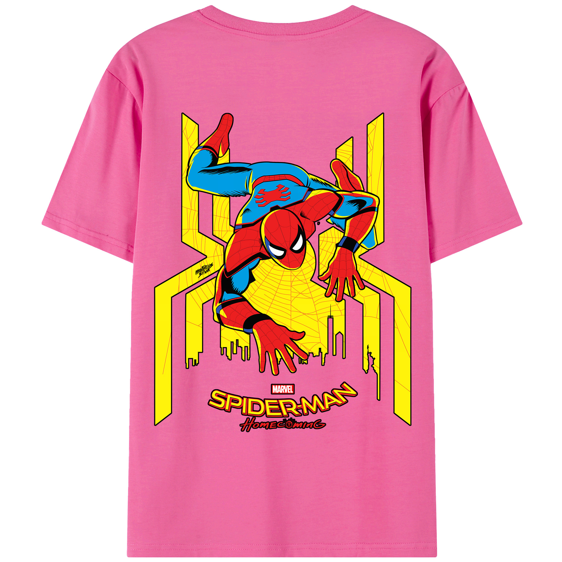 （画像用） Spider Man スパイダーマン レディース半袖Tシャツ(バックプリント)